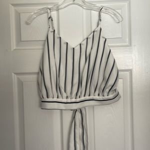 Striped Tie Back Crop Cami Top large